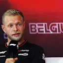 SPA, BELGIUM - JULY 25: Kevin Magnussen of Denmark and Haas F1 attends the Drivers Press Conference during previews ahead of the F1 Grand Prix of Belgium at Circuit de Spa-Francorchamps on July 25, 2024 in Spa, Belgium. (Photo by Dean Mouhtaropoulos/Getty Images)