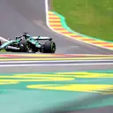 SPA, BELGIUM - JULY 27: Lance Stroll of Canada driving the (18) Aston Martin AMR24 Mercedes on track during qualifying ahead of the F1 Grand Prix of Belgium at Circuit de Spa-Francorchamps on July 27, 2024 in Spa, Belgium. (Photo by Dean Mouhtaropoulos/Getty Images)