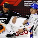 SAO PAULO, BRAZIL - NOVEMBER 03: Third placed qualifier Yuki Tsunoda of Japan and Visa Cash App RB attends the press conference after qualifying ahead of the F1 Grand Prix of Brazil at Autodromo Jose Carlos Pace on November 03, 2024 in Sao Paulo, Brazil. (Photo by Lars Baron/Getty Images)