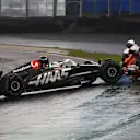 SAO PAULO, BRAZIL - NOVEMBER 03: Nico Hulkenberg of Germany driving the (27) Haas F1 VF-24 Ferrari spins off the track during the F1 Grand Prix of Brazil at Autodromo Jose Carlos Pace on November 03, 2024 in Sao Paulo, Brazil. (Photo by Mark Thompson/Getty Images)