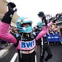 SAO PAULO, BRAZIL - NOVEMBER 03: Third placed Pierre Gasly of France and Alpine F1 and Second placed Esteban Ocon of France and Alpine F1 celebrate in parc ferme during the F1 Grand Prix of Brazil at Autodromo Jose Carlos Pace on November 03, 2024 in Sao Paulo, Brazil. (Photo by Lars Baron - Formula 1/Formula 1 via Getty Images)