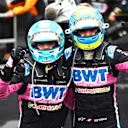 SAO PAULO, BRAZIL - NOVEMBER 03: Second placed Esteban Ocon of France and Alpine F1 and Third placed Pierre Gasly of France and Alpine F1 celebrate in parc ferme during the F1 Grand Prix of Brazil at Autodromo Jose Carlos Pace on November 03, 2024 in Sao Paulo, Brazil. (Photo by Peter Fox - Formula 1/Formula 1 via Getty Images)