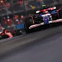 MONTREAL, QUEBEC - JUNE 09: Yuki Tsunoda of Japan driving the (22) Visa Cash App RB VCARB 01 leads Carlos Sainz of Spain driving (55) the Ferrari SF-24 on track  during the F1 Grand Prix of Canada at Circuit Gilles Villeneuve on June 09, 2024 in Montreal, Quebec. (Photo by Jared C. Tilton - Formula 1/Formula 1 via Getty Images)