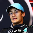 MONTREAL, QUEBEC - JUNE 09: Third placed George Russell of Great Britain and Mercedes attends the press conference after the F1 Grand Prix of Canada at Circuit Gilles Villeneuve on June 09, 2024 in Montreal, Quebec. (Photo by Clive Rose/Getty Images)
