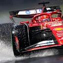 MONTREAL, QUEBEC - JUNE 07: Charles Leclerc of Monaco driving the (16) Ferrari SF-24 runs through a puddle on track during practice ahead of the F1 Grand Prix of Canada at Circuit Gilles Villeneuve on June 07, 2024 in Montreal, Quebec. (Photo by Clive Rose/Getty Images)