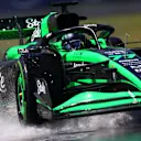 MONTREAL, QUEBEC - JUNE 07: Valtteri Bottas of Finland driving the (77) Kick Sauber C44 Ferrari runs through a puddle on track during practice ahead of the F1 Grand Prix of Canada at Circuit Gilles Villeneuve on June 07, 2024 in Montreal, Quebec. (Photo by Clive Rose/Getty Images)
