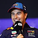 MONTREAL, QUEBEC - JUNE 06: Sergio Perez of Mexico and Oracle Red Bull Racing attends the press conference during previews ahead of the F1 Grand Prix of Canada at Circuit Gilles Villeneuve on June 06, 2024 in Montreal, Quebec. (Photo by Clive Rose/Getty Images)