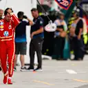 MONTREAL, QUEBEC - JUNE 08: 12th placed qualifier Carlos Sainz of Spain and Ferrari walks in the Pitlane during qualifying ahead of the F1 Grand Prix of Canada at Circuit Gilles Villeneuve on June 08, 2024 in Montreal, Quebec. (Photo by Chris Graythen/Getty Images)