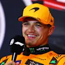 MONTREAL, QUEBEC - JUNE 08: Third placed qualifier Lando Norris of Great Britain and McLaren attends the press conference after qualifying ahead of the F1 Grand Prix of Canada at Circuit Gilles Villeneuve on June 08, 2024 in Montreal, Quebec. (Photo by Clive Rose/Getty Images)