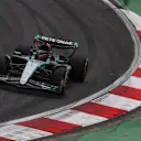 SHANGHAI, CHINA - APRIL 19: George Russell of Great Britain driving the (63) Mercedes AMG Petronas F1 Team W15 on track during Sprint Qualifying ahead of the F1 Grand Prix of China at Shanghai International Circuit on April 19, 2024 in Shanghai, China. (Photo by Lars Baron/Getty Images)