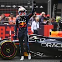 SHANGHAI, CHINA - APRIL 20: Sprint winner Max Verstappen of the Netherlands and Oracle Red Bull Racing celebrates in parc ferme during the Sprint ahead of the F1 Grand Prix of China at Shanghai International Circuit on April 20, 2024 in Shanghai, China. (Photo by Clive Mason - Formula 1/Formula 1 via Getty Images)