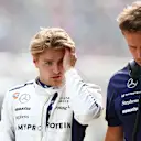 SHANGHAI, CHINA - APRIL 20: 20th placed qualifier Logan Sargeant of United States and Williams walks in the pitlane after qualifying ahead of the F1 Grand Prix of China at Shanghai International Circuit on April 20, 2024 in Shanghai, China. (Photo by Bryn Lennon - Formula 1/Formula 1 via Getty Images)