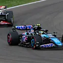 IMOLA, ITALY - MAY 19: Pierre Gasly of France driving the (10) Alpine F1 A524 Renault leads Kevin Magnussen of Denmark driving the (20) Haas F1 VF-24 Ferrari during the F1 Grand Prix of Emilia-Romagna at Autodromo Enzo e Dino Ferrari Circuit on May 19, 2024 in Imola, Italy. (Photo by Peter Fox - Formula 1/Formula 1 via Getty Images)