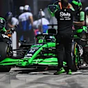 IMOLA, ITALY - MAY 17: Valtteri Bottas of Finland driving the (77) Kick Sauber C44 Ferrari makes a pitstop during practice ahead of the F1 Grand Prix of Emilia-Romagna at Autodromo Enzo e Dino Ferrari Circuit on May 17, 2024 in Imola, Italy. (Photo by Rudy Carezzevoli/Getty Images)