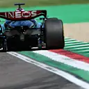 IMOLA, ITALY - MAY 17: George Russell of Great Britain driving the (63) Mercedes AMG Petronas F1 Team W15 on track during practice ahead of the F1 Grand Prix of Emilia-Romagna at Autodromo Enzo e Dino Ferrari Circuit on May 17, 2024 in Imola, Italy. (Photo by James Sutton - Formula 1/Formula 1 via Getty Images)