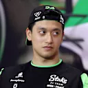 IMOLA, ITALY - MAY 16: Zhou Guanyu of China and Stake F1 Team Kick Sauber attends the Drivers Press Conference during previews ahead of the F1 Grand Prix of Emilia-Romagna at Autodromo Enzo e Dino Ferrari Circuit on May 16, 2024 in Imola, Italy. (Photo by Lars Baron/Getty Images)
