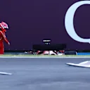 BUDAPEST, HUNGARY - JULY 19: Charles Leclerc of Monaco and Ferrari walks from his car after crashing during practice ahead of the F1 Grand Prix of Hungary at Hungaroring on July 19, 2024 in Budapest, Hungary. (Photo by Mark Thompson/Getty Images)