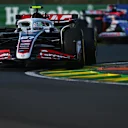 BUDAPEST, HUNGARY - JULY 19: Nico Hulkenberg of Germany driving the (27) Haas F1 VF-24 Ferrari on track during practice ahead of the F1 Grand Prix of Hungary at Hungaroring on July 19, 2024 in Budapest, Hungary. (Photo by Rudy Carezzevoli/Getty Images)