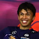 BUDAPEST, HUNGARY - JULY 18: Alexander Albon of Thailand and Williams attends the Drivers Press Conference during previews ahead of the F1 Grand Prix of Hungary at Hungaroring on July 18, 2024 in Budapest, Hungary. (Photo by Bryn Lennon/Getty Images)