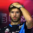 BUDAPEST, HUNGARY - JULY 18: Pierre Gasly of France and Alpine F1 attends the Drivers Press Conference during previews ahead of the F1 Grand Prix of Hungary at Hungaroring on July 18, 2024 in Budapest, Hungary. (Photo by Bryn Lennon/Getty Images)