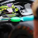 BUDAPEST, HUNGARY - JULY 20: Lewis Hamilton of Great Britain and Mercedes prepares to drive in the Pitlane during final practice ahead of the F1 Grand Prix of Hungary at Hungaroring on July 20, 2024 in Budapest, Hungary. (Photo by Dean Mouhtaropoulos/Getty Images)