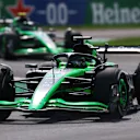 MONZA, ITALY - SEPTEMBER 01: Valtteri Bottas of Finland driving the (77) Kick Sauber C44 Ferrari leads Zhou Guanyu of China driving the (24) Kick Sauber C44 Ferrari on track during the F1 Grand Prix of Italy at Autodromo Nazionale Monza on September 01, 2024 in Monza, Italy. (Photo by Lars Baron/Getty Images)