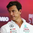 MONZA, ITALY - AUGUST 30: Mercedes GP Executive Director Toto Wolff attends the Team Principals Press Conference during practice ahead of the F1 Grand Prix of Italy at Autodromo Nazionale Monza on August 30, 2024 in Monza, Italy. (Photo by Bryn Lennon/Getty Images)