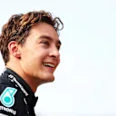 MONZA, ITALY - AUGUST 31: Third position qualifier George Russell of Great Britain and Mercedes in parc ferme during qualifying ahead of the F1 Grand Prix of Italy at Autodromo Nazionale Monza on August 31, 2024 in Monza, Italy. (Photo by Bryn Lennon - Formula 1/Formula 1 via Getty Images)