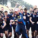 SUZUKA, JAPAN - APRIL 07: Race winner Max Verstappen of the Netherlands and Oracle Red Bull Racing celebrates with his team after the F1 Grand Prix of Japan at Suzuka International Racing Course on April 07, 2024 in Suzuka, Japan. (Photo by Clive Mason/Getty Images)