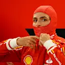 SUZUKA, JAPAN - APRIL 05: Carlos Sainz of Spain and Ferrari prepares to drive in the garage during practice ahead of the F1 Grand Prix of Japan at Suzuka International Racing Course on April 05, 2024 in Suzuka, Japan. (Photo by Clive Mason/Getty Images)