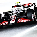 SUZUKA, JAPAN - APRIL 05: Nico Hulkenberg of Germany driving the (27) Haas F1 VF-24 Ferrari on track during practice ahead of the F1 Grand Prix of Japan at Suzuka International Racing Course on April 05, 2024 in Suzuka, Japan. (Photo by Mark Thompson/Getty Images)