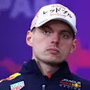 SUZUKA, JAPAN - APRIL 04: Max Verstappen of the Netherlands and Oracle Red Bull Racing attends the Drivers Press Conference during previews ahead of the F1 Grand Prix of Japan at Suzuka International Racing Course on April 04, 2024 in Suzuka, Japan. (Photo by Clive Rose/Getty Images)