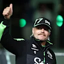 LAS VEGAS, NEVADA - NOVEMBER 23: Valtteri Bottas of Finland and Stake F1 Team Kick Sauber acknowledges the crowd on the drivers parade prior to the F1 Grand Prix of Las Vegas at Las Vegas Strip Circuit on November 23, 2024 in Las Vegas, Nevada. (Photo by Jared C. Tilton - Formula 1/Formula 1 via Getty Images)