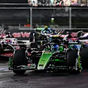 LAS VEGAS, NEVADA - NOVEMBER 23: Zhou Guanyu of China driving the (24) Kick Sauber C44 Ferrari on track during the F1 Grand Prix of Las Vegas at Las Vegas Strip Circuit on November 23, 2024 in Las Vegas, Nevada. (Photo by Mark Sutton - Formula 1/Formula 1 via Getty Images)