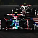 LAS VEGAS, NEVADA - NOVEMBER 23: Yuki Tsunoda of Japan driving the (22) Visa Cash App RB VCARB 01 leads Nico Hulkenberg of Germany driving the (27) Haas F1 VF-24 Ferrari on track during the F1 Grand Prix of Las Vegas at Las Vegas Strip Circuit on November 23, 2024 in Las Vegas, Nevada. (Photo by Jared C. Tilton - Formula 1/Formula 1 via Getty Images)