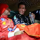 LAS VEGAS, NEVADA - NOVEMBER 23: Race winner George Russell of Great Britain and Mercedes and Third placed Carlos Sainz of Spain and Ferrari celebrate in parc ferme during the F1 Grand Prix of Las Vegas at Las Vegas Strip Circuit on November 23, 2024 in Las Vegas, Nevada. (Photo by Clive Rose - Formula 1/Formula 1 via Getty Images)