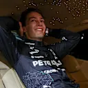 LAS VEGAS, NEVADA - NOVEMBER 23: Race winner George Russell of Great Britain and Mercedes celebrates in parc ferme during the F1 Grand Prix of Las Vegas at Las Vegas Strip Circuit on November 23, 2024 in Las Vegas, Nevada. (Photo by Clive Rose - Formula 1/Formula 1 via Getty Images)