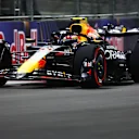 LAS VEGAS, NEVADA - NOVEMBER 21: Sergio Perez of Mexico driving the (11) Oracle Red Bull Racing RB20 on track during practice ahead of the F1 Grand Prix of Las Vegas at Las Vegas Strip Circuit on November 21, 2024 in Las Vegas, Nevada. (Photo by Mark Thompson/Getty Images)