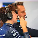LAS VEGAS, NEVADA - NOVEMBER 21: Franco Colapinto of Argentina and Williams looks on in the garage during practice ahead of the F1 Grand Prix of Las Vegas at Las Vegas Strip Circuit on November 21, 2024 in Las Vegas, Nevada. (Photo by Mark Sutton - Formula 1/Formula 1 via Getty Images)
