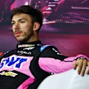 LAS VEGAS, NEVADA - NOVEMBER 22: Third placed qualifier Pierre Gasly of France and Alpine F1 attends the press conference after qualifying ahead of the F1 Grand Prix of Las Vegas at Las Vegas Strip Circuit on November 22, 2024 in Las Vegas, Nevada. (Photo by Clive Rose/Getty Images)