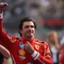 MEXICO CITY, MEXICO - OCTOBER 27: Race winner Carlos Sainz of Spain and Ferrari celebrates in parc ferme during the F1 Grand Prix of Mexico at Autodromo Hermanos Rodriguez on October 27, 2024 in Mexico City, Mexico. (Photo by Jared C. Tilton/Getty Images)
