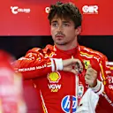 MEXICO CITY, MEXICO - OCTOBER 25: Charles Leclerc of Monaco and Ferrari looks on in the garage during practice ahead of the F1 Grand Prix of Mexico at Autodromo Hermanos Rodriguez on October 25, 2024 in Mexico City, Mexico. (Photo by Bryn Lennon - Formula 1/Formula 1 via Getty Images)