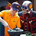Oscar Piastri gets a helping hand from a skeleton in true Día de los Muertos style