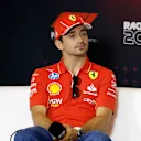 MEXICO CITY, MEXICO - OCTOBER 24: Charles Leclerc of Monaco and Ferrari attends the Drivers Press Conference during previews ahead of the F1 Grand Prix of Mexico at Autodromo Hermanos Rodriguez on October 24, 2024 in Mexico City, Mexico. (Photo by Chris Graythen/Getty Images)