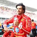 MEXICO CITY, MEXICO - OCTOBER 26: Pole position qualifier Carlos Sainz of Spain and Ferrari looks on in parc ferme during qualifying ahead of the F1 Grand Prix of Mexico at Autodromo Hermanos Rodriguez on October 26, 2024 in Mexico City, Mexico. (Photo by Bryn Lennon - Formula 1/Formula 1 via Getty Images)