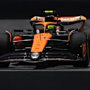 MIAMI, FLORIDA - MAY 03: Lando Norris of Great Britain driving the (4) McLaren MCL38 Mercedes on track during practice ahead of the F1 Grand Prix of Miami at Miami International Autodrome on May 03, 2024 in Miami, Florida. (Photo by Clive Mason/Getty Images)