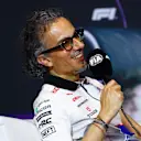 MIAMI, FLORIDA - MAY 03: Laurent Mekies, Team Principal of Visa Cash App RB attends the Team Principals Press Conference after practice ahead of the F1 Grand Prix of Miami at Miami International Autodrome on May 03, 2024 in Miami, Florida. (Photo by Clive Rose/Getty Images)