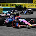 MIAMI, FLORIDA - MAY 04: Yuki Tsunoda of Japan driving the (22) Visa Cash App RB VCARB 01 leads Pierre Gasly of France driving the (10) Alpine F1 A524 Renault during the Sprint ahead of the F1 Grand Prix of Miami at Miami International Autodrome on May 04, 2024 in Miami, Florida. (Photo by Clive Mason/Getty Images)