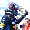 MIAMI, FLORIDA - MAY 04: Pole position qualifier Max Verstappen of the Netherlands and Oracle Red Bull Racing celebrates in parc ferme during qualifying ahead of the F1 Grand Prix of Miami at Miami International Autodrome on May 04, 2024 in Miami, Florida. (Photo by Clive Rose - Formula 1/Formula 1 via Getty Images)