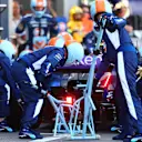 MONTE-CARLO, MONACO - MAY 26: Logan Sargeant of United States driving the (2) Williams FW46 Mercedes makes a pitstop during the F1 Grand Prix of Monaco at Circuit de Monaco on May 26, 2024 in Monte-Carlo, Monaco. (Photo by Bryn Lennon - Formula 1/Formula 1 via Getty Images)